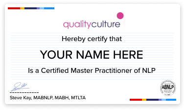 Certified Master Practitioner of NLP Certificate